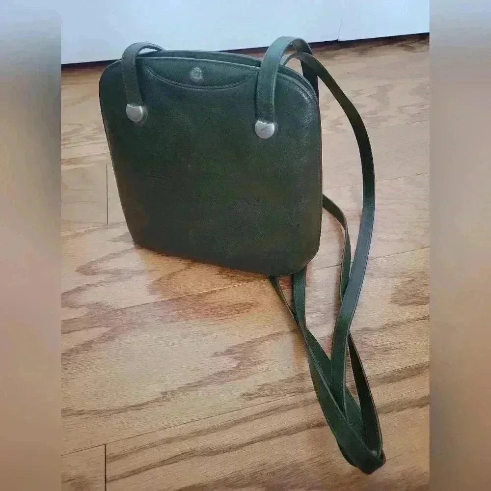 Esquire Genuine Leather Green Crossbody Bag German Made